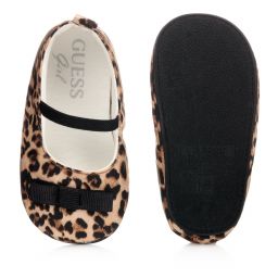 Guess-Brown Leopard Print Baby Shoes | Childrensalon Outlet