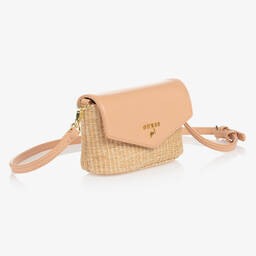 Guess-Girls Beige Faux Straw Bag (17cm) | Childrensalon Outlet