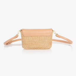 Guess-Girls Beige Faux Straw Bag (17cm) | Childrensalon Outlet