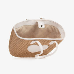 Guess-Girls Beige Raffia Tote Bag (40cm) | Childrensalon Outlet