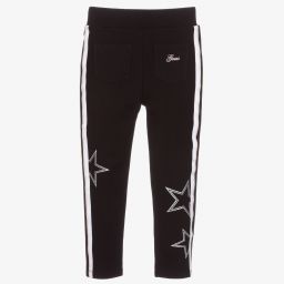 Guess-Girls Black Cotton Leggings | Childrensalon Outlet