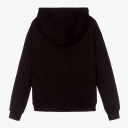 Guess-Girls Black Cotton Logo Hoodie | Childrensalon Outlet