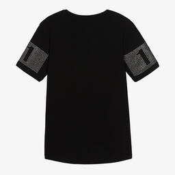 Guess-Girls Black Diamanté T-Shirt | Childrensalon Outlet
