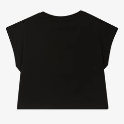 Guess-Черная хлопковая футболка с цветами | Childrensalon Outlet