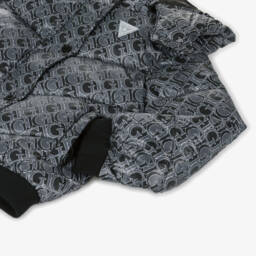 Guess-Girls Black Logo Print Puffer Coat | Childrensalon Outlet