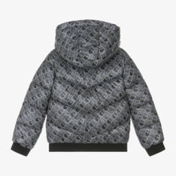 Guess-Girls Black Logo Print Puffer Coat | Childrensalon Outlet