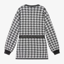 Guess-Girls Black Sparkly Houndstooth Cardigan | Childrensalon Outlet