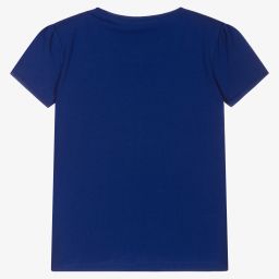 Guess-Girls Blue Cotton T-Shirt | Childrensalon Outlet