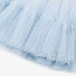 Guess-فستان بناتي أزرق من القطن والتول الفاخر | Childrensalon Outlet