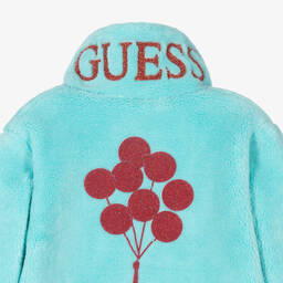 Guess-Голубая куртка из искусственного меха с граффити Бэнкси | Childrensalon Outlet