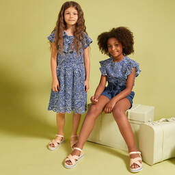 Guess-Girls Blue Floral Lace Dress | Childrensalon Outlet