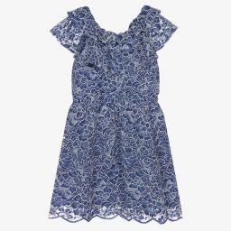 Guess-Girls Blue Floral Lace Dress | Childrensalon Outlet