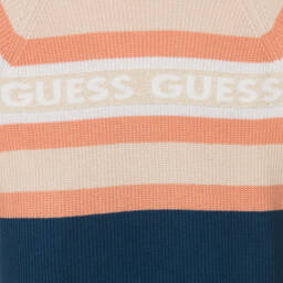 Guess-Girls Blue Knitted Logo Dress | Childrensalon Outlet