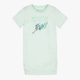 Guess-Girls Blue Triangle Logo Dress | Childrensalon Outlet
