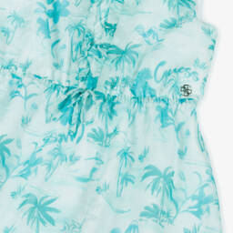 Guess-Girls Blue Tropical Chiffon Dress | Childrensalon Outlet