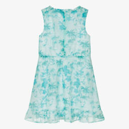 Guess-Girls Blue Tropical Chiffon Dress | Childrensalon Outlet