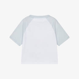 Guess-تيشيرت بناتي أزرق وأبيض بنقشة البطيخ | Childrensalon Outlet