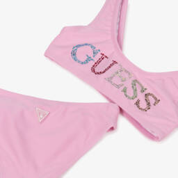 Guess-مايوه بناتي وردي لامع بشعار | Childrensalon Outlet