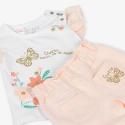 Guess-Набор из розового и белого хлопка для девочек | Childrensalon Outlet