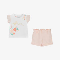 Guess-Набор из розового и белого хлопка для девочек | Childrensalon Outlet