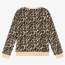 Guess-Girls Brown Leopard Sweatshirt | Childrensalon Outlet