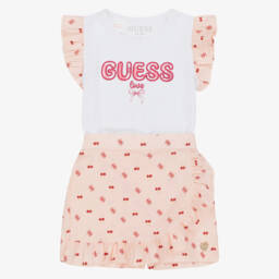 Guess-Girls Cherry Delight Pink Skort Ensemble | Childrensalon Outlet