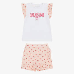 Guess-Girls Cherry Delight Pink Skort Ensemble | Childrensalon Outlet