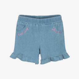 Guess-Girls Chic Denim Ruffle Shorts | Childrensalon Outlet