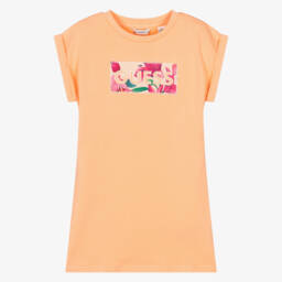 Guess-Girls Cotton Comfort Orange Frock | Childrensalon Outlet