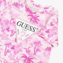Guess-Girls Cotton Tee with Palm Motif | Childrensalon Outlet
