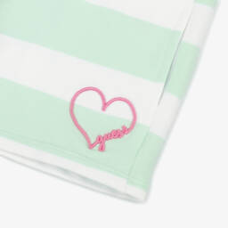 Guess-شورت مخطط أخضر دافئ للبنات | Childrensalon Outlet