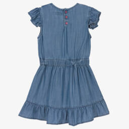 Guess-Girls Denim Blue Frill Frock | Childrensalon Outlet