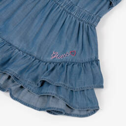 Guess-Girls Denim Blue Frill Frock | Childrensalon Outlet