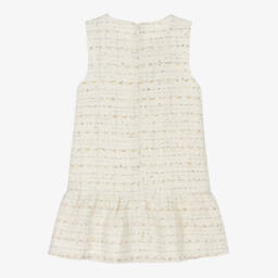 Guess-Girls Elegant Beige Tweed Frock | Childrensalon Outlet