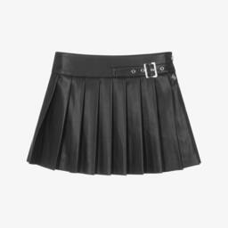 Guess-Girls Elegant Black PU Kilt Skirt | Childrensalon Outlet
