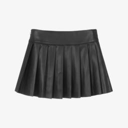 Guess-Girls Elegant Black PU Kilt Skirt | Childrensalon Outlet