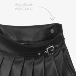 Guess-Girls Elegant Black PU Kilt Skirt | Childrensalon Outlet