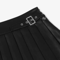 Guess-Girls Elegant Black PU Kilt Skirt | Childrensalon Outlet