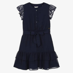 Guess-Girls Elegant Navy Chiffon Gown | Childrensalon Outlet