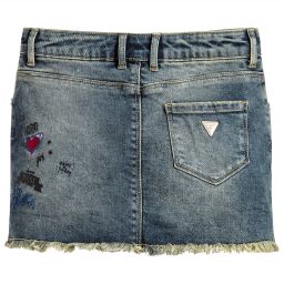 Guess-Girls Embroidered Denim Skirt | Childrensalon Outlet