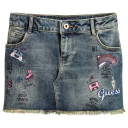 Guess-Girls Embroidered Denim Skirt | Childrensalon Outlet