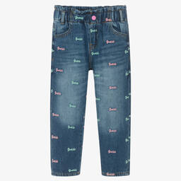 Guess-Синие джинсы с вышитыми логотипами | Childrensalon Outlet