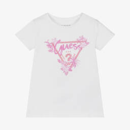 Guess-Girls Floral Emblem Cotton Tee | Childrensalon Outlet
