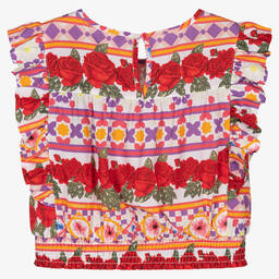Guess-Girls Geometric & Rose Print Blouse | Childrensalon Outlet