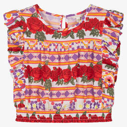 Guess-Girls Geometric & Rose Print Blouse | Childrensalon Outlet