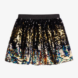 Guess-Черно-золотистая юбка с пайетками для девочек | Childrensalon Outlet