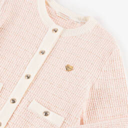 Guess-Розовый вязаный кардиган с золотым декором для девочек | Childrensalon Outlet