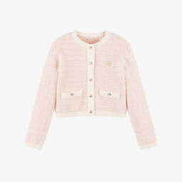 Guess-Розовый вязаный кардиган с золотым декором для девочек | Childrensalon Outlet
