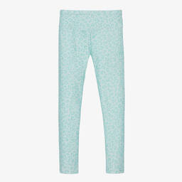 Guess-Girls Green Leopard Leggings | Childrensalon Outlet