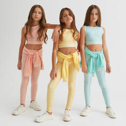 Guess-Girls Green Leopard Leggings | Childrensalon Outlet